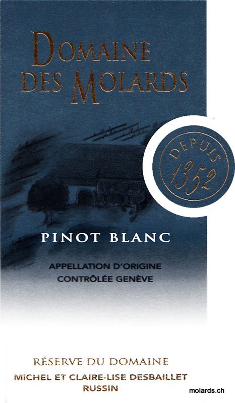 Dom. des Molards - Pinot Blanc 75cl 2023 AOC GE